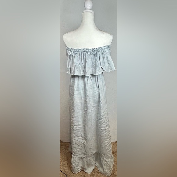 Fairycore Romantic Chambray Tiered Off-Shoulder Sundress. Size Small. - Picture 4 of 11